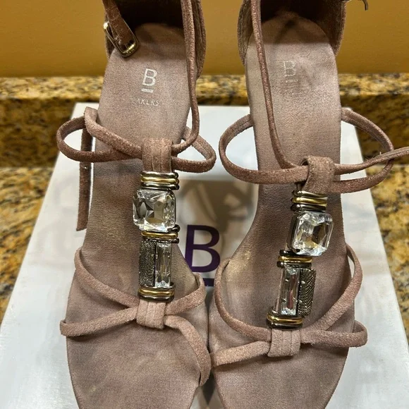 Bakers Blush Pink/Taupe and Brown Wedge Sandals - Picture 3 of 6